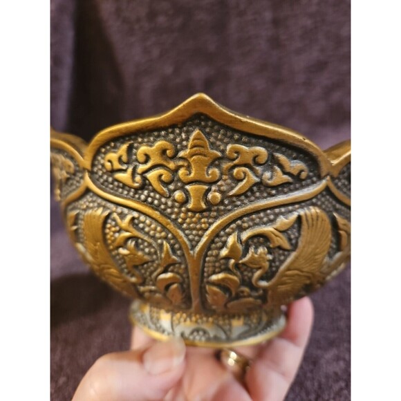 Napcoware Japan Golden Ceramic Blessing Bowl Bedside Trinket Bowl Planter C-9180 - Picture 5 of 13